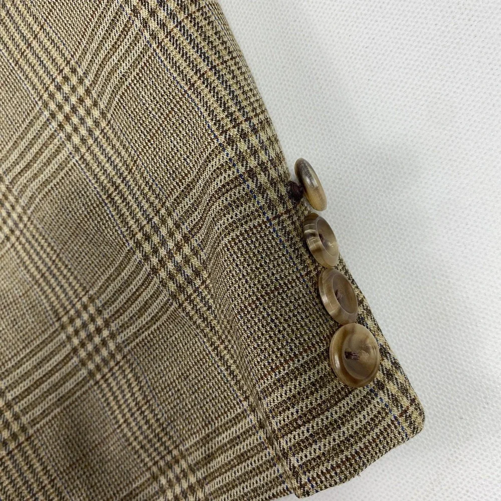 Oxxford Clothes Blazer Mens 44S Plaid Wool Sport Coat Jacket Maus & Hoffman‎